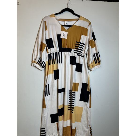 Pixie Lady‎ Midi Dresses for Women V Neck Boho Casual Smocked Waisted Sz M - Picture 2 of 8